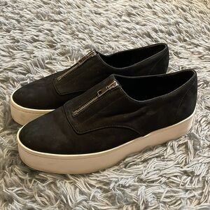 Vince Black White Platform Zip Top Shoe - 8